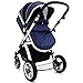 i-Safe System - Navy Trio Travel System Pram & Luxury Stroller 3 in 1 Complete With Car Seat + Footmuff + Carseat Footmuff + RainCovers