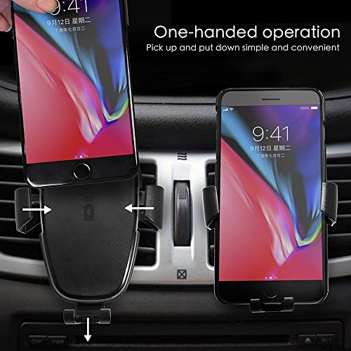 Caricatore Auto Wireless, AOSANG Qi auto ricarica dock Mount Air Vent Phone Holder per iPhone 8/8 Plus/Samsung Galaxy Note 8/S8/S8 x +/S7/S6 Edge +/Note 5 e tutti i telefoni Qi Enable