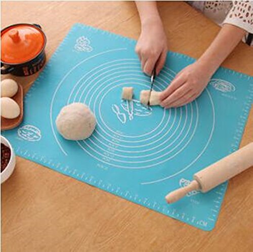Backmatte, Bukm, Silikon Backmatte, Nonstick Maße Fondant Teig Gebäck Backmatte, 50 * 40cm, für Hausfrau, Kochen Enthusiasten (blau) - 5