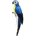 akaddy Foam Feather Artificial Itation Bird Mol Ornament, Garn Ornament Artificial Feathered Birds, Animal Mol for Home Garn Tree Party coration (Lit Blue)
