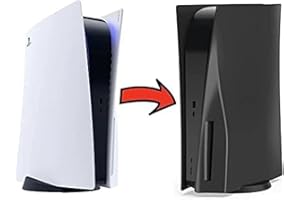 HOWSEHOLD Plates for PS5 Playstation Disc Edition, Replacement Black Faceplates Covers for Disc Edition Console Skin Shell Side Plates
