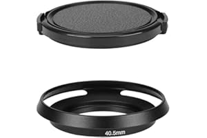 FANZR Pare-soleil d'objectif en métal de 40,5 mm et capuchon d'objectif compatible avec Sony Alpha A6600 A6400 A6300 A6000 Kit E-Mount Objectif 16-50 mm pour Nikon 1 Nikkor 10-30 mm (lot de 1)