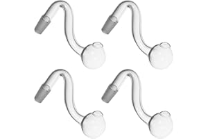 AGD LIGHTS 4pcs 10mm Male Glass Oil Burner Water Pipes Bong Adapter Clear Thick S Bowl for Glass Pipes Thick Water Pipes (10mm 4PCS)