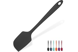U-Taste Spatola Flessibile Grande in Silicone: 315℃ Resistente al Calore Spatola di Gomma Raschietto Antiaderente, Utensile da Cucina per Miscelazione Raschiare(29cm, Nero)