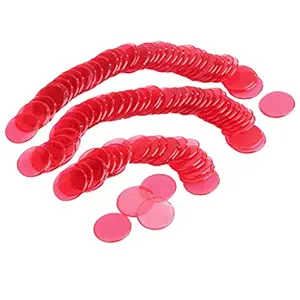 Generic 100pcs Red Plastic Count Bingo Chips Markers for Bingo Cards Game 3cm Diameter