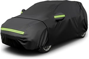 Favoto bilöverdrag, vinter, helgarage, bilpresenning, dammtät, vattentät, bilskydd, bilpressening för 480–505 cm lång SUV, 50