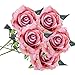 Produktbild 5 Stücke Künstliche Seide Gefälschte Blumen Rose Blume Hochzeit Bouquet Party Home Decor gefälschte Blumenpflanzen Bridal Hydrangea Friedhof Arrangements Hausgarten Dekoration (E, Farbe)