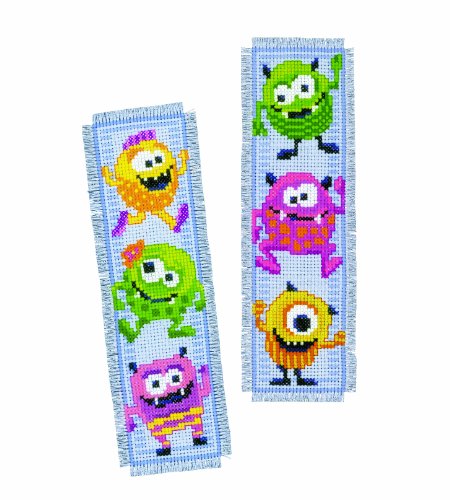 Vervaco PN-0150400 Lesezeichen Viele kleine Monster aida, 2-er set