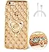 Produktbild ISENPENK Für Apple iPhone 6/6s Hülle Silikon Glitzer,iPhone 6/6s Hülle Transparent Durchsichtig,2-In-1 Ultra Slim TPU Schutzhülle iphone 6/6s Ladekabel Muster Tiere Schutz Handy Hülle Tasche+1 x USB Ladekabel Datenkabel[Gold Herz]Mit Ständer Standfunktion
