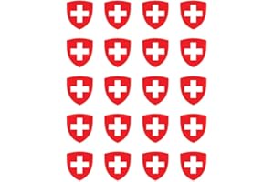 HAVATI Adesivi: 25 mm, 20 pezzi – Stemma – Svizzera – CH – per auto, laptop e altro ancora