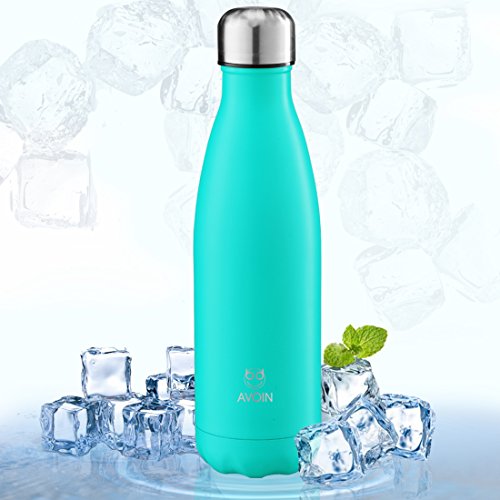 AVOIN colorlife Trinkflasche, Isolierte, Doppelwandige Edelstahlwasserflasche - 24 Stunden Warm & 12 Stunden Kalt - 500ml - BPA Frei