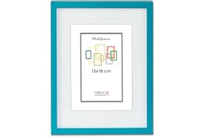CHELY INTERMARKET Marco con paspartu 13x18cm (Int 9x13cm) Azul MOD 351 cuadro ideal para fotos