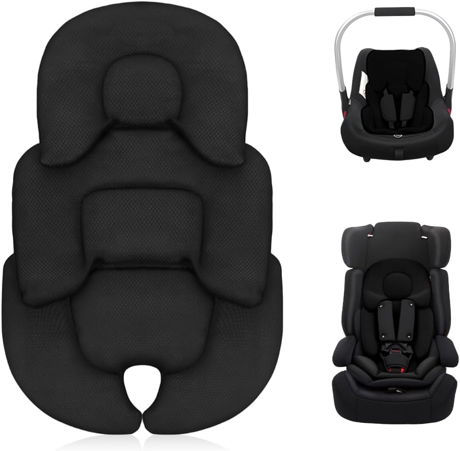 SGZIOO Reductor de Asiento para Bebé Recién Nacido, Genérico Cojín para Asiento de Coche de Bebé, Inserto para Asiento de Coche para bebé, Transpirable y Cómodo, Negro