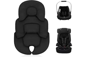 SGZIOO Riduttore Passeggino Universale, Generico Riduttore Sedile Per Passeggino, Riduttore per Ovetto, Comodo e Traspirante, Riduttore Ovetto, per Sostegno Corpo e Testa (Nero)