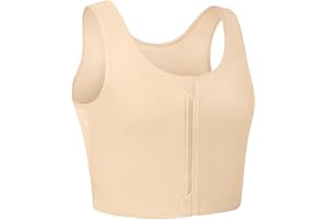 XUJI Tomboy Transgénero FTM Zip Up Aprendible Binder de media pecho transpirable
