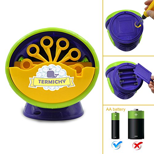 Termichy Automatic Bubble Machine with High Output, Battery Powered Bubble Blower for Indoor/Outdoor Use - Kid's Fun by