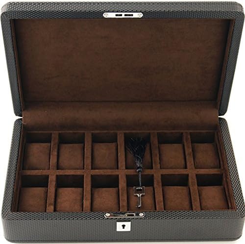[Women's]12Watch storage box/Carbon fiber pattern storage box/ birthday gift-A