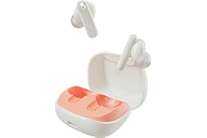 Skullcandy Smokin’ Buds Wireless Earbuds, Bluetooth Headphones, Noise Isolating Fit, Up to 20 Hours Battery, IPX4 Sweat and Water Resistant, Microphone for iPhone Android - Bone