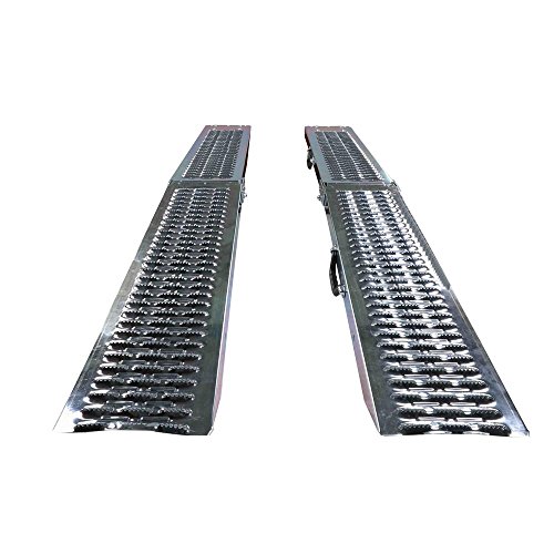FUXTEC Auffahrrampe FX-AR500 klappbar, 2 Laderampen mit bis zu 500 kg belastbar, rutschfest durch gefräste Löcher und praktisch mit Tragegriff - 2