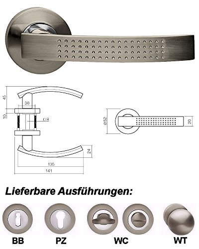 Preisvergleich Produktbild WeRo Türbeschlag Türdrücker Rosetten- Garnitur Modell William Ausführung: WC
