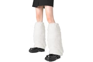XEPST Fuzzy ocieplacze na nogi ze sztucznego futra, futrzane pokrowce na buty dla kobiet, ciepłe, rozmyte rękawy do butów Y2k, ocieplacze na nogi do kostiumów imprezowych