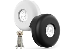 Supmega Support AirTag pour Collier de Chien, [Glisser sur Le Collier] [Non Pendant] étui de Protection Compact en Silicone AirTag pour Collier de Chat, Compatible avec AirTag (2 pièces, Noir+Blanc)