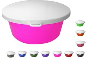 NETPROSHOP 5 Liter Futterschüssel mit Weißem Deckel Müsli Schale groß Lebensmittelecht, Farbe:Pink