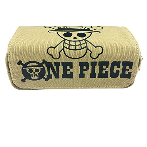 Preisvergleich Produktbild Große Federmäppchen Schulmäppchen Schreibwaren Stift Tasche Bleistifthalter Kosmetik Tasche Geldbörse für Jungen Mädchen und Erwachsener 2 Taschen Anime ein Stück02