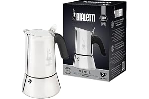 Bialetti New Venus, espressobryggare (ingen induktion), stål, 2 espressokoppar
