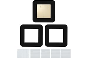 JINTANG 3 Pcs Light Switch Plate Cover, 8.6cm Light switch covers Frame, Light Switch Surrounds Black, Self-Adhesive Light Switch Surround Plate stick on wall for Home Office Wall Switch Decor Protect