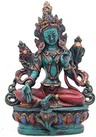Lungta Imports Tibetan Buddhist Green Tara Resin Statue Mother Goddess