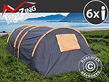 Versiegelte Nähte Dancover Campingzelt, TentZing® Tunnel, 6 Personen, orange/dunkelgrau