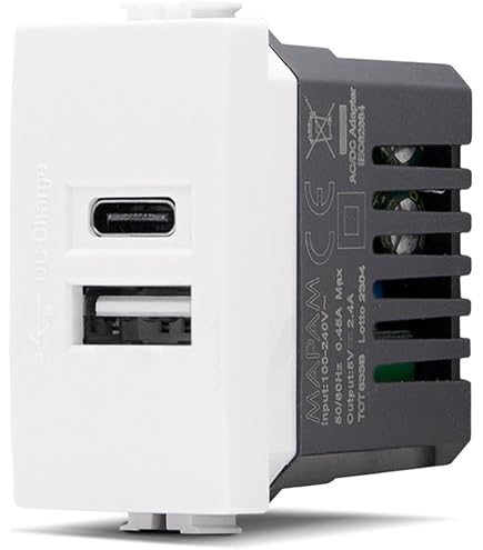 Presa REV Quadro Con 2 Porte USB, 2,1A, 10,5W, Bianco Crema, 0236130206 - 4
