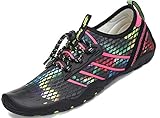 Aqua Yoga Schuhe SAGUARO Badeschuhe Strandschuhe Aquaschuhe Wasserschuhe Surfschuhe Schwimmschuhe für Damen Herren Kinder, Mehrfarbig Pink 36