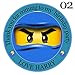 Produktbild personalisierbar Lego NINJAGO Jay (blau) 50 mm 5,1 cm Party Aufkleber Thank You Etiketten, Thank You For Coming To My Party Etiketten DS1