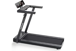JTX FITNESS JTX Slimline Flat Folding Treadmill - Ready Assembled - 16kph - Compact, Motorised Running Machine - 2 Year Home Warranty