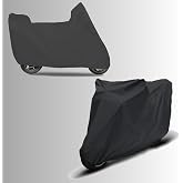 Motorcycle Tarpaulin, Engine Cover (Black Backpack Compatible, Engine Length up to 2.00m (S))
