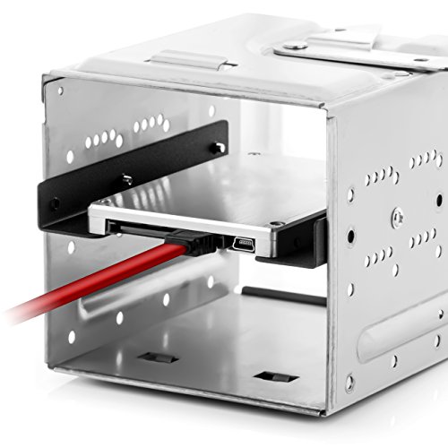 deleyCON Einbaurahmen für 2,5″ Festplatten / SSD’s auf 3,5″ Adapter Wechselrahmen Mounting Frame Halterung Schienen inkl. Schrauben SATA Kabel und Stromadapter - 6
