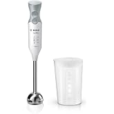 Bosch MSM66110 ErgoMixx Hand Blender, 600 W, White and Grey | Lightweight and easy to handle. 4-edge blades for fast results