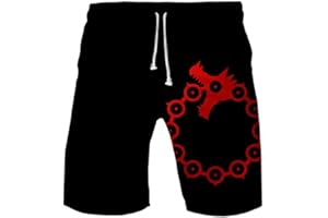 WANHONGYUE Anime Nanatsu No Taizai The Seven Deadly Sins Shorts de Playa Hombre 3D Imprimir Pantalones Corto Beach Board Shorts