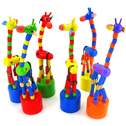 Tonsee Kinder Intelligenz Spielzeug tanzen Stand bunte Giraffe aus Holz Spielzeug Schaukeln