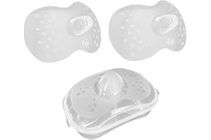 MAXQUU 2 cappucci in silicone con 1 scatola portaoggetti, tappi per il seno, accessori per l'allattamento, protezioni portatili, tappi per il seno per l'allattamento