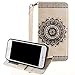 Produktbild Neu Design für Apple iPhone 7 Hülle,Relief Mandala Serie 3-in1 Bunt Leder hülle,Leder PU Lederhülle Muster Pattern Flip Hülle Case Bookstyle Cover Schale Standfunktion Etui Schutzhülle Tasche Credit Card Slots Wallet Case Leder Tasche Schutzhülle[Lila]