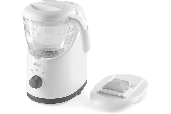 Chicco Easy Meal Cuiseur Vapeur Multifonction, Multicuiseur Bébés et Enfants, Mixeur et Réchauffeur d'Aliments avec Fonctions de Cuisson, Râpage, Mixage, Hachage, Réchauffage et Décongélation
