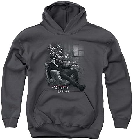The Vampire Diaries Be Yourself Big Boys Pullover Hoodie CHARCOAL LG