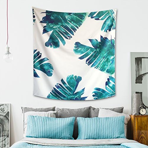 GZGZADMC Palm Leaf Tapestry Wall Art Hanging Tapestry Dorm Decor, Natural Fresh Printed Wall Art Hanging, Bedroom Living Room Sofa Background Decoration, Wall Hanging Bedspread Tapestry, Size:51"H X 59"W(palm leaf tapestry)