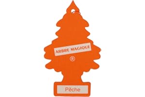 Turbocar - Désodorisant Arbre Magique Voiture - Couleur: Orange - Parfum pêche - Désodorisant Plat à Suspendre - Absorbe Les odeurs désagréables - A Suspendre au rétroviseur - Forme Sapin