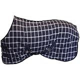 Abschwitzdecke mit Kreuzbegurtung blau weiß karo 95cm