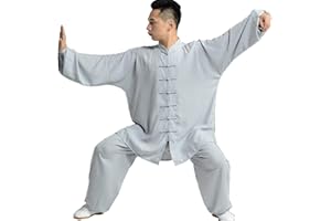 Daoba Unisexo Trajes Kung fu Artes Marciales Conjuntos de Uniformes - Tai Chi Ropa de Practica para Hombres Mujeres Manga Larga Tops y Pantalones Adecuado para Primavera Otoño e Invierno