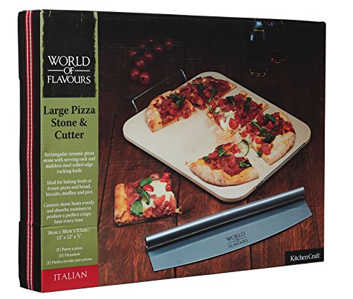 World Of Flavours Pizzastein-Set, groß, rechteckig - 2